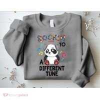Rockin To A Different Tune Autism Awarness Sweatshirt thumb 2