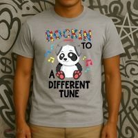Rockin To A Different Tune Autism Awarness T-Shirt thumb 3