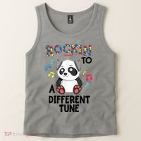 Rockin To A Different Tune Autism Awarness Tank Top thumb 2