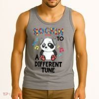 Rockin To A Different Tune Autism Awarness Tank Top thumb 3