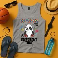 Rockin To A Different Tune Autism Awarness Tank Top thumb 4