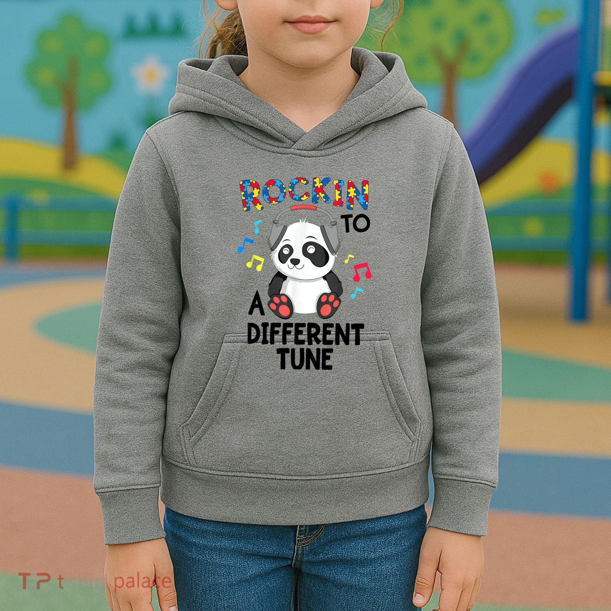 Rockin To A Different Tune Autism Awarness Kids Hoodie