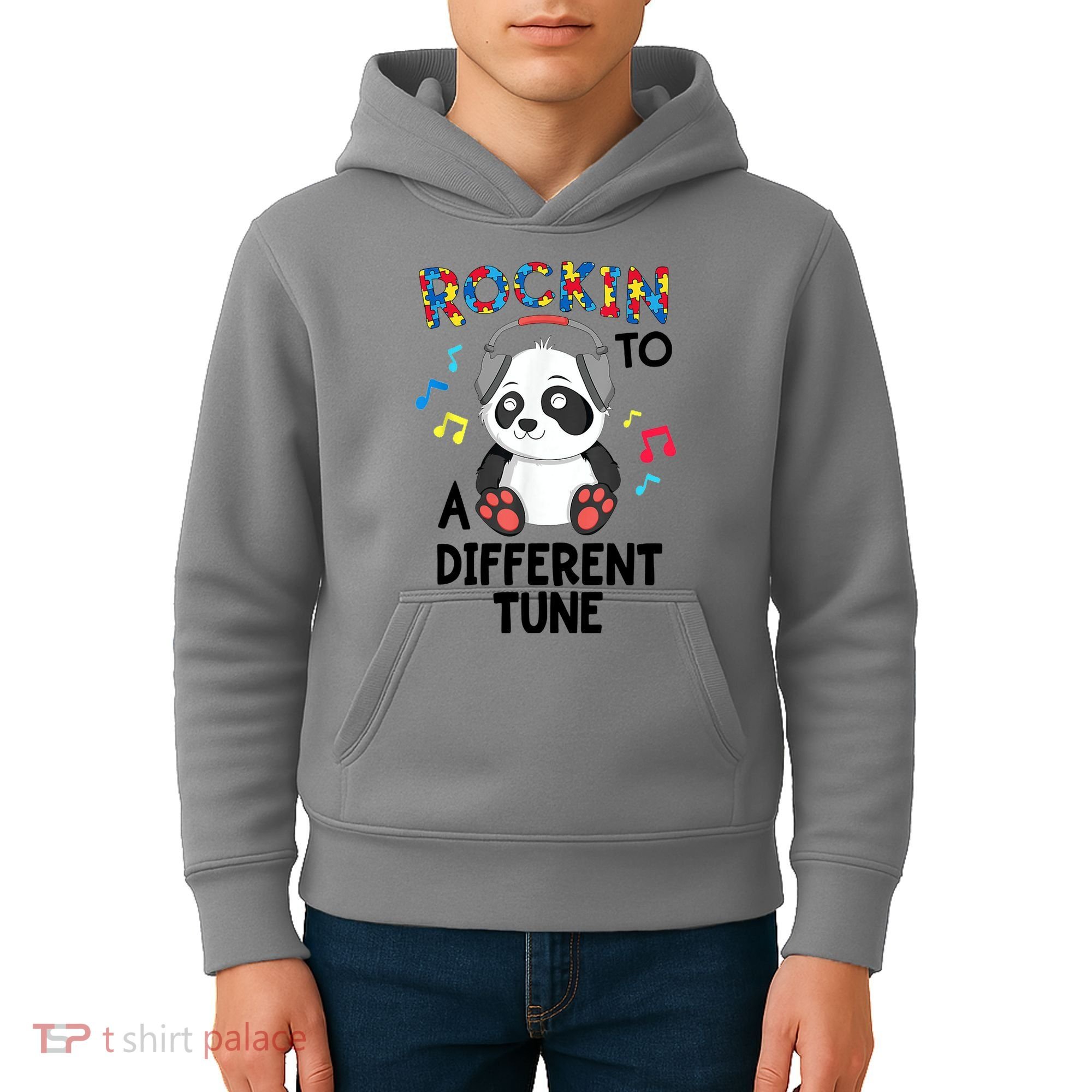 Rockin To A Different Tune Autism Awarness Kids Hoodie