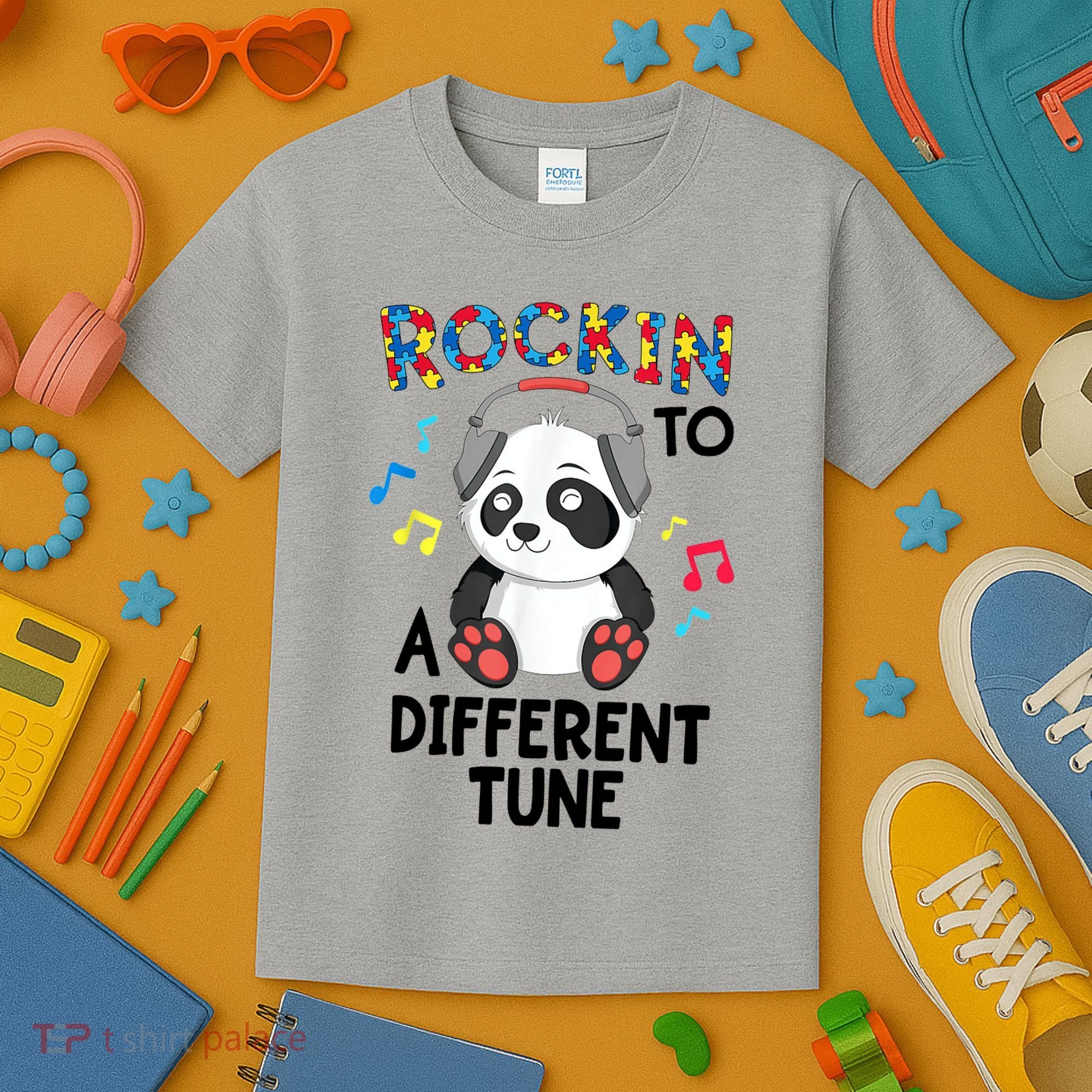 Rockin To A Different Tune Autism Awarness Kids T-Shirt