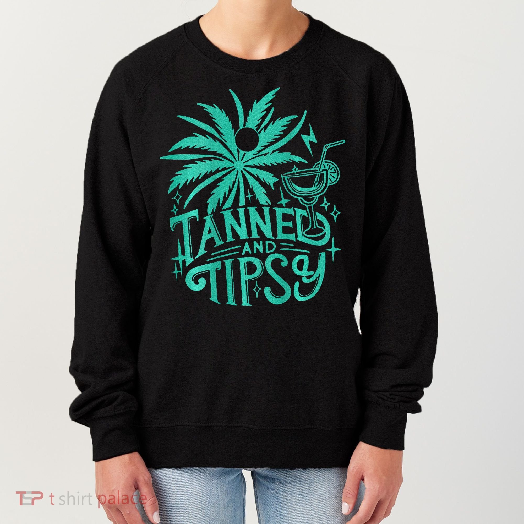 Retro Tanned And Tipsy Beach Summer Vacation Women's Sweatshirt