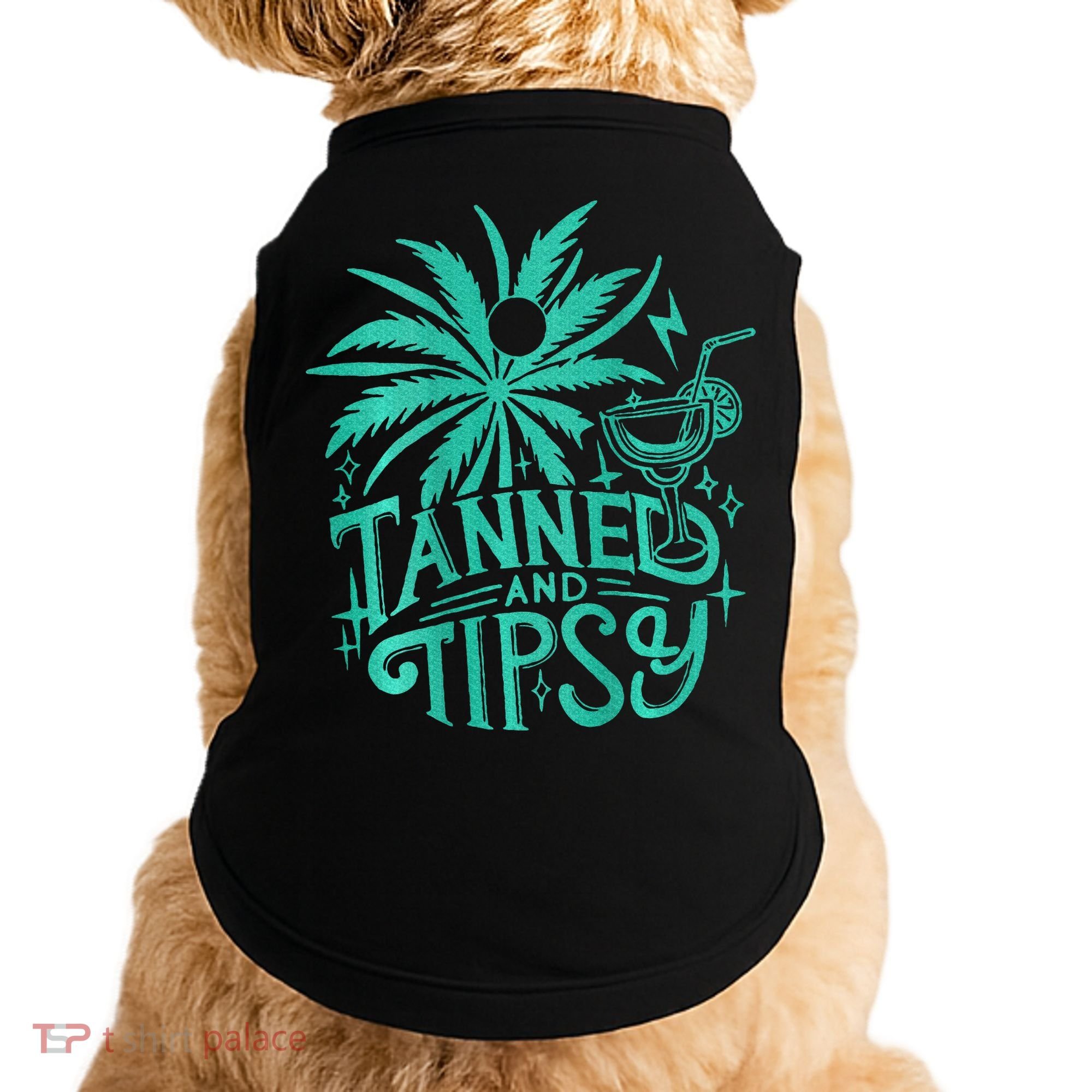 Retro Tanned And Tipsy Beach Summer Vacation Doggie Tank