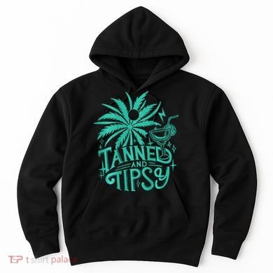 Retro Tanned And Tipsy Beach Summer Vacation Hoodie