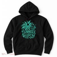 Retro Tanned And Tipsy Beach Summer Vacation Hoodie thumb 0