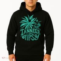 Retro Tanned And Tipsy Beach Summer Vacation Hoodie thumb 2