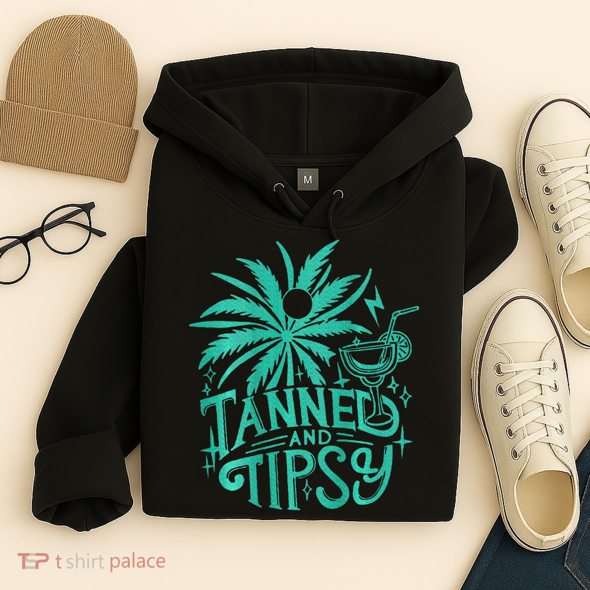 Retro Tanned And Tipsy Beach Summer Vacation Hoodie
