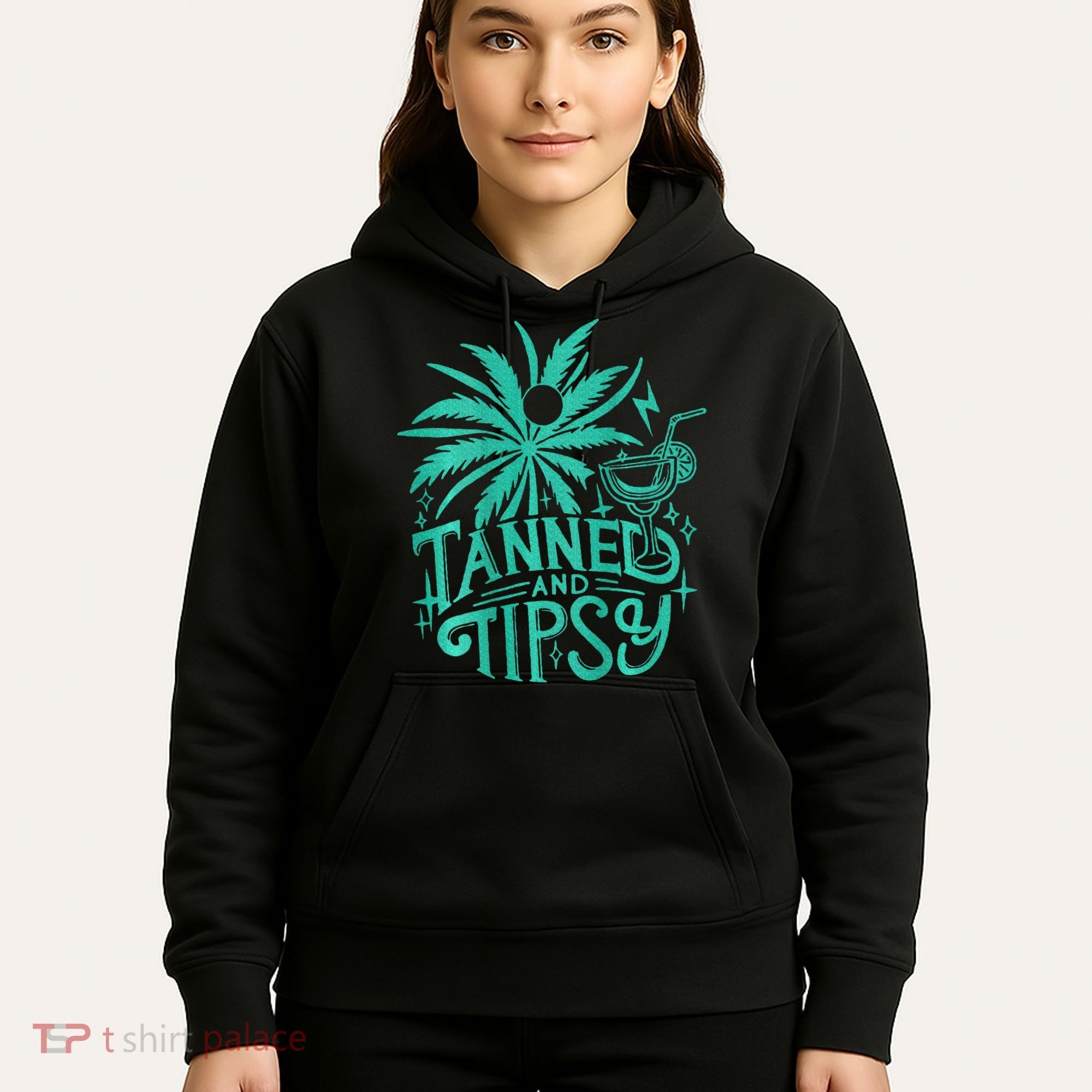 Retro Tanned And Tipsy Beach Summer Vacation Hoodie