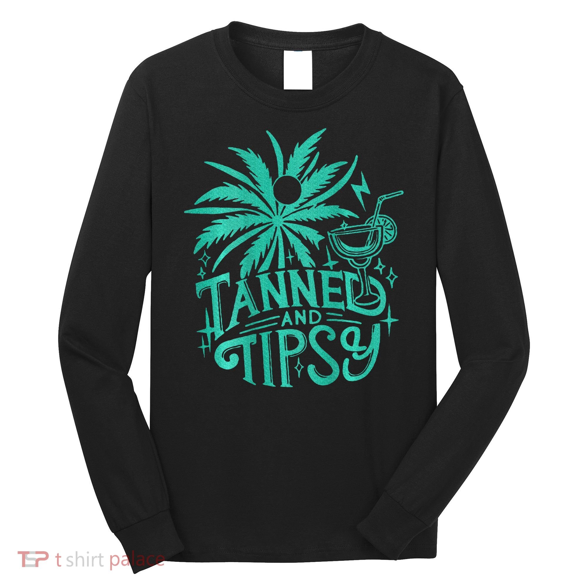 Retro Tanned And Tipsy Beach Summer Vacation Long Sleeve Shirt