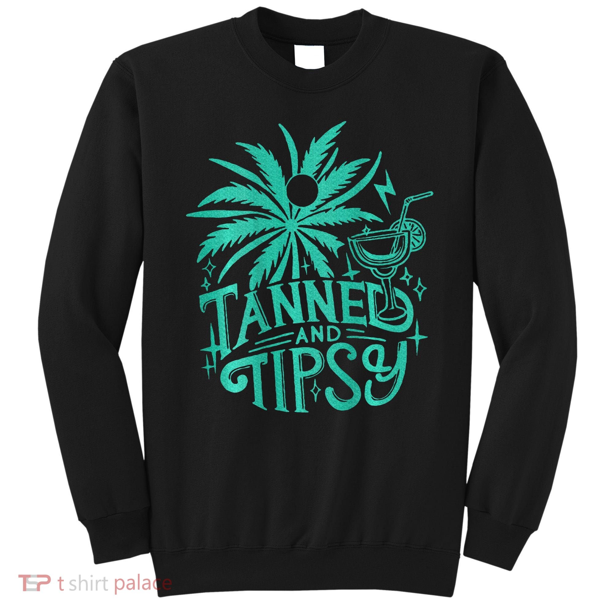 Retro Tanned And Tipsy Beach Summer Vacation Sweatshirt