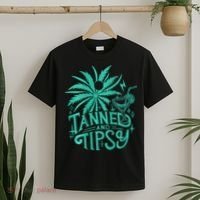 Retro Tanned And Tipsy Beach Summer Vacation T-Shirt thumb 2
