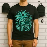 Retro Tanned And Tipsy Beach Summer Vacation T-Shirt thumb 6