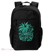 Retro Tanned And Tipsy Beach Summer Vacation Backpack thumb 0