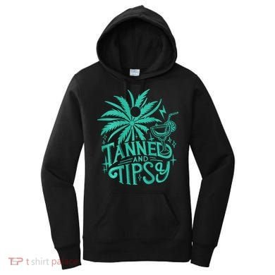 Retro Tanned And Tipsy Beach Summer Vacation Women's Hoodie