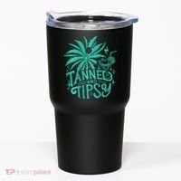 Retro Tanned And Tipsy Beach Summer Vacation Tumbler thumb 0