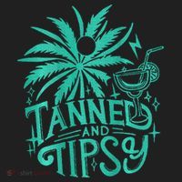 Retro Tanned And Tipsy Beach Summer Vacation Tumbler thumb 3