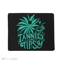 Retro Tanned And Tipsy Beach Summer Vacation Mousepad thumb 0