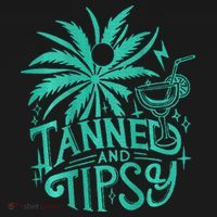 Retro Tanned And Tipsy Beach Summer Vacation Mousepad thumb 1