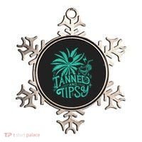 Retro Tanned And Tipsy Beach Summer Vacation Ornament thumb 0