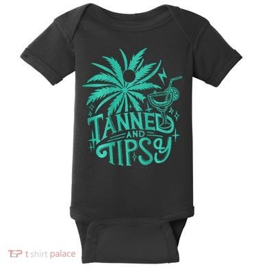 Retro Tanned And Tipsy Beach Summer Vacation Baby Bodysuit