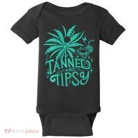 Retro Tanned And Tipsy Beach Summer Vacation Baby Bodysuit thumb 0