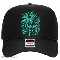 Retro Tanned And Tipsy Beach Summer Vacation Hat thumb 0