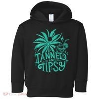 Retro Tanned And Tipsy Beach Summer Vacation Toddler Hoodie thumb 0