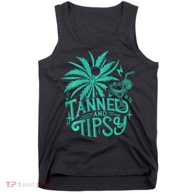Retro Tanned And Tipsy Beach Summer Vacation Tank Top