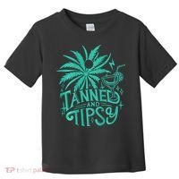 Retro Tanned And Tipsy Beach Summer Vacation Toddler T-Shirt thumb 0