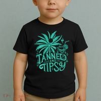 Retro Tanned And Tipsy Beach Summer Vacation Toddler T-Shirt thumb 2