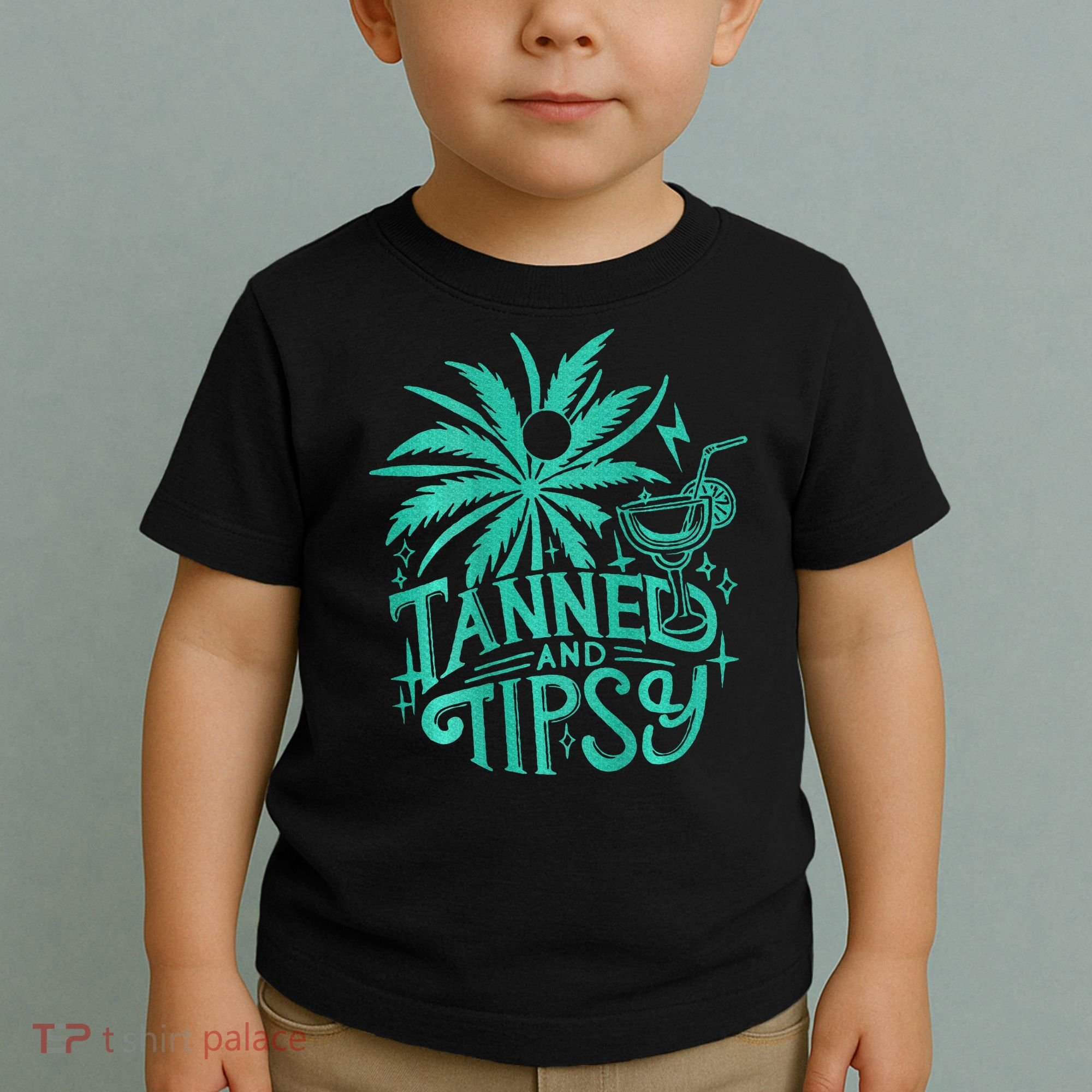 Retro Tanned And Tipsy Beach Summer Vacation Toddler T-Shirt