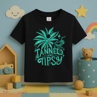 Retro Tanned And Tipsy Beach Summer Vacation Toddler T-Shirt thumb 3