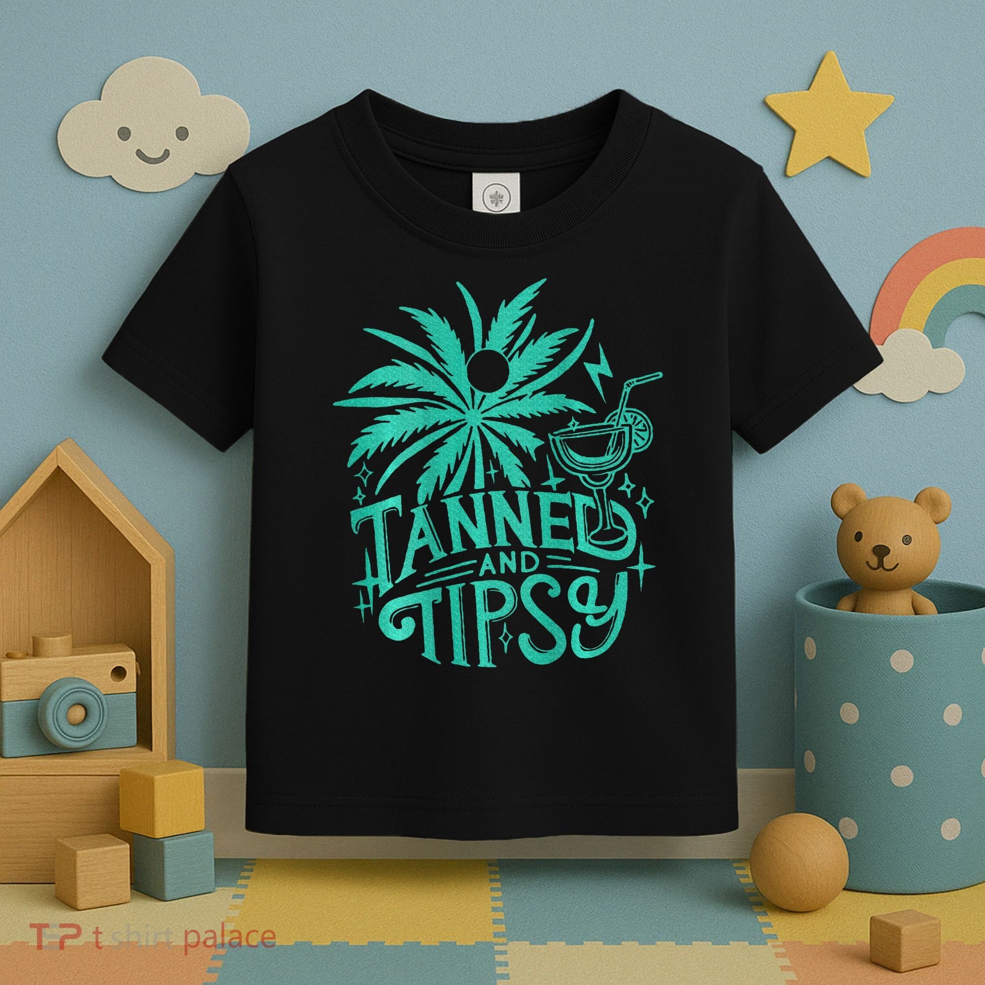 Retro Tanned And Tipsy Beach Summer Vacation Toddler T-Shirt