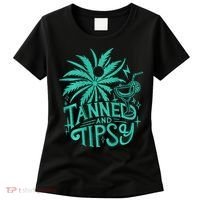 Retro Tanned And Tipsy Beach Summer Vacation Women's T-Shirt thumb 0