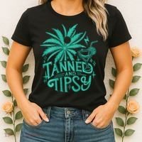 Retro Tanned And Tipsy Beach Summer Vacation Women's T-Shirt thumb 2