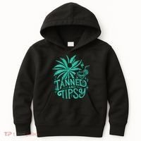 Retro Tanned And Tipsy Beach Summer Vacation Kids Hoodie thumb 0