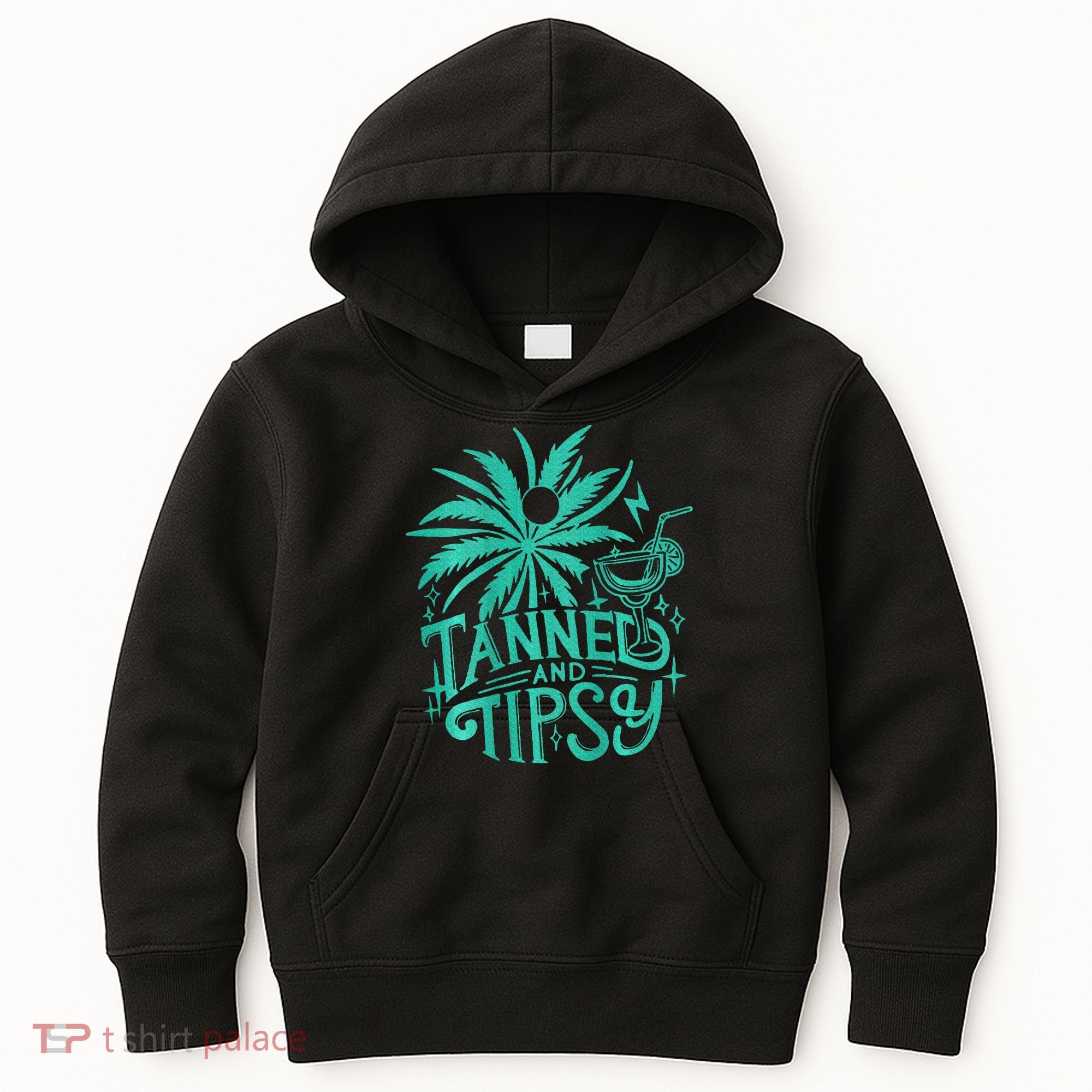 Retro Tanned And Tipsy Beach Summer Vacation Kids Hoodie