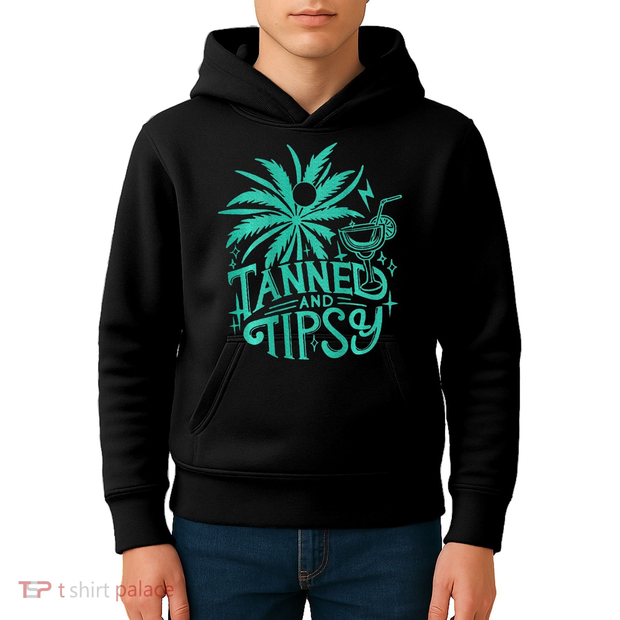 Retro Tanned And Tipsy Beach Summer Vacation Kids Hoodie
