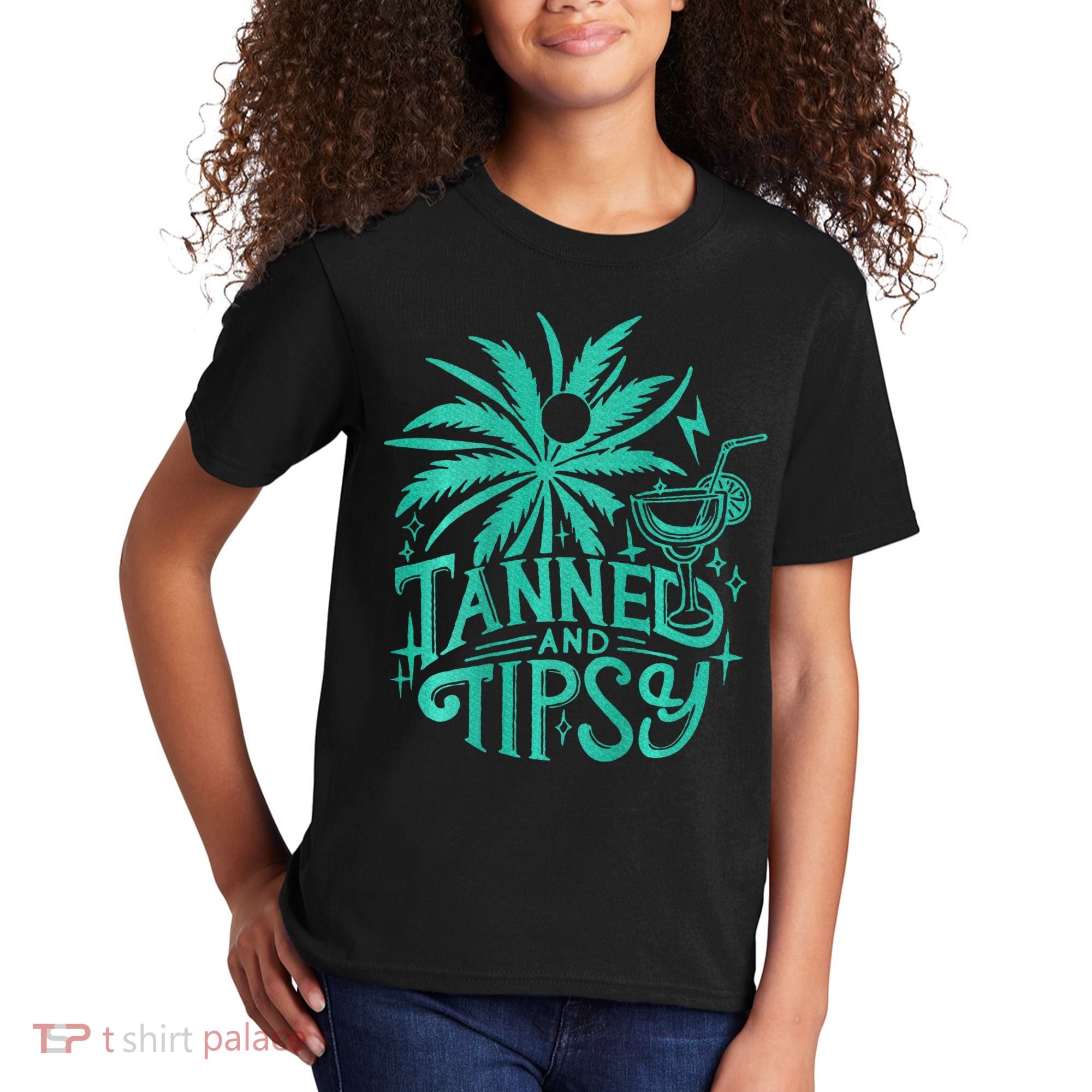 Retro Tanned And Tipsy Beach Summer Vacation Kids T-Shirt