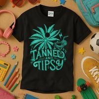 Retro Tanned And Tipsy Beach Summer Vacation Kids T-Shirt thumb 3