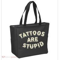 retro Tattoos Are Stupid Tote Bag thumb 2