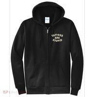 retro Tattoos Are Stupid Full Zip Hoodie thumb 0