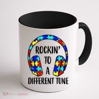 Rockin To A Different Tune Autism Awareness Coffee Mug thumb 1