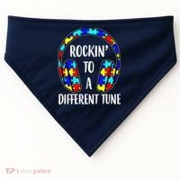 Rockin To A Different Tune Autism Awareness USA-Made Doggie Bandana thumb 0