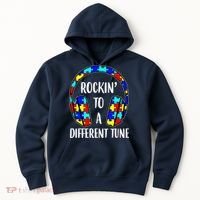 Rockin To A Different Tune Autism Awareness Hoodie thumb 0
