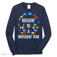 Rockin To A Different Tune Autism Awareness Long Sleeve Shirt thumb 0
