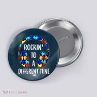 Rockin To A Different Tune Autism Awareness Button thumb 0